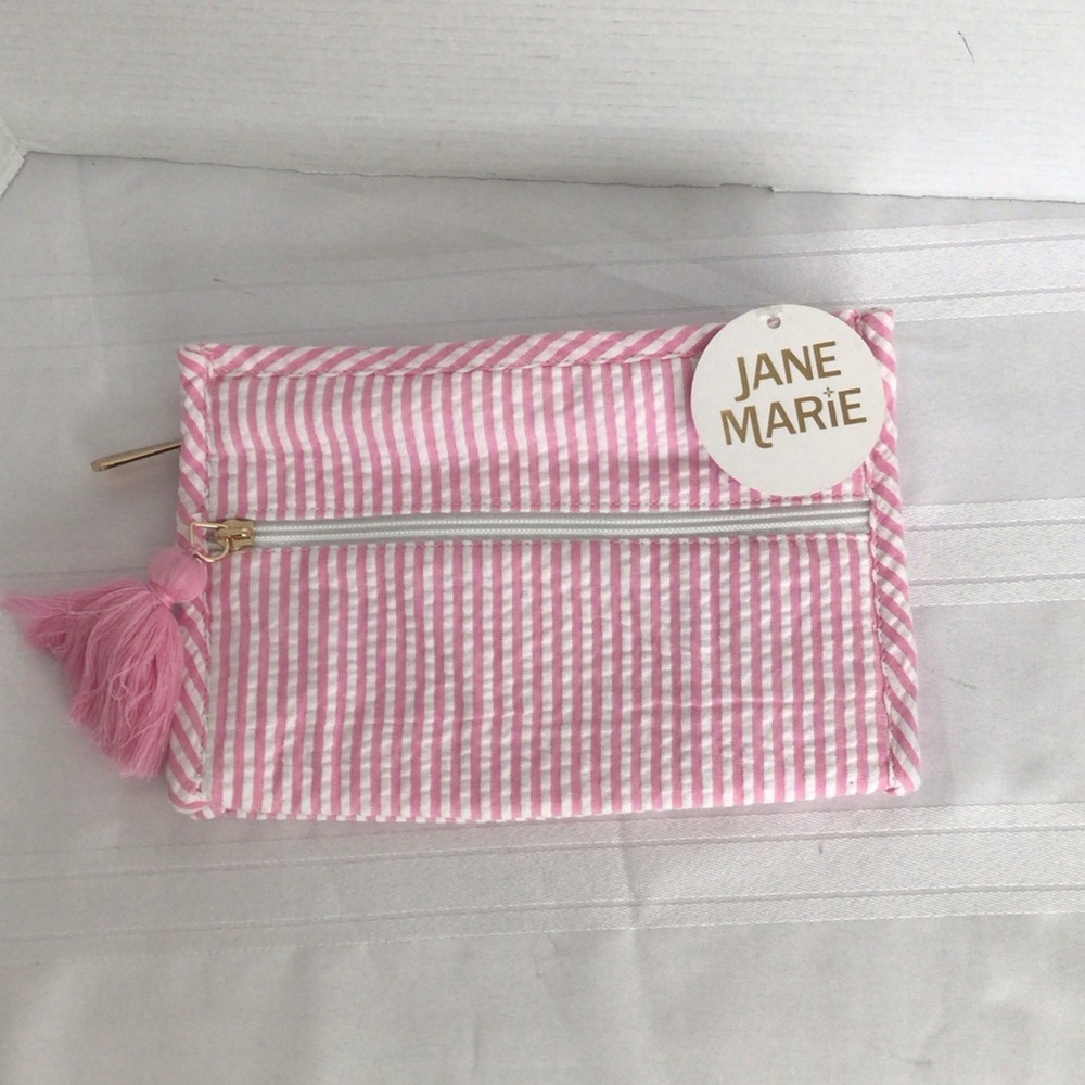 Jane Marie seersucker cosmetic purse